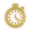 Stylized stopwatch. Link to the Your Timeline section.